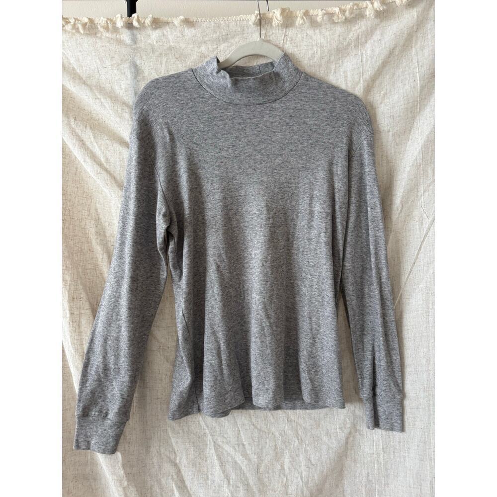 Uniqlo Mock Neck Gray Long Sleeve T-Shirt Sz. M